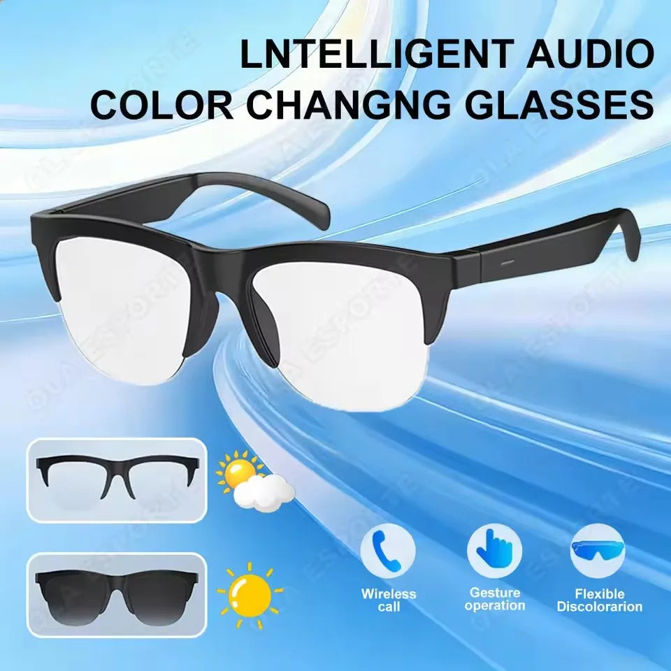 Gafas inteligentes con lentes que cambian de Color, asistente de voz, llamadas inalámbricas Bluetooth, cámara para deportes al aire libre, gafas de sol de moda Anti-UV, 2026