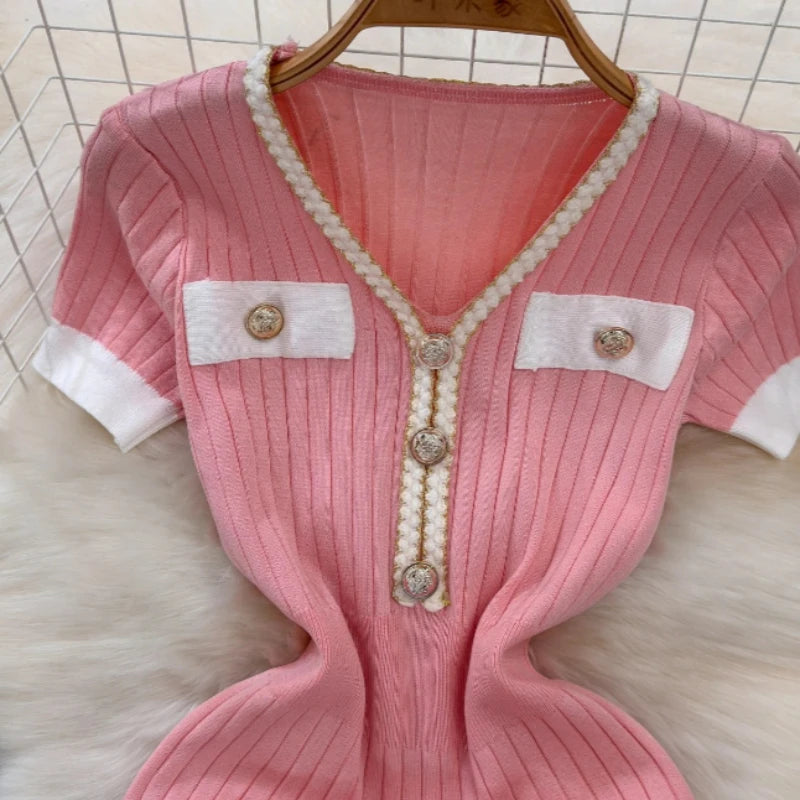 Vestido Mini Elegante de Fiesta para Mujer, Color Rosa y ...