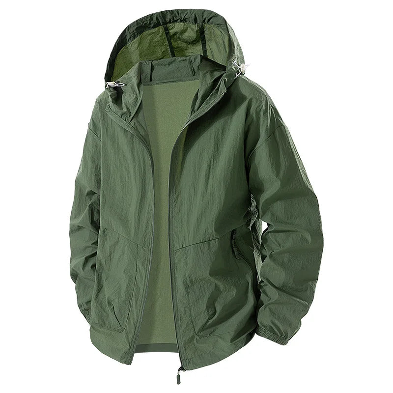 Men's summer hiking jacket with UPF 50+ from Corporación Turística, lightweight and breathable outdoor apparel.