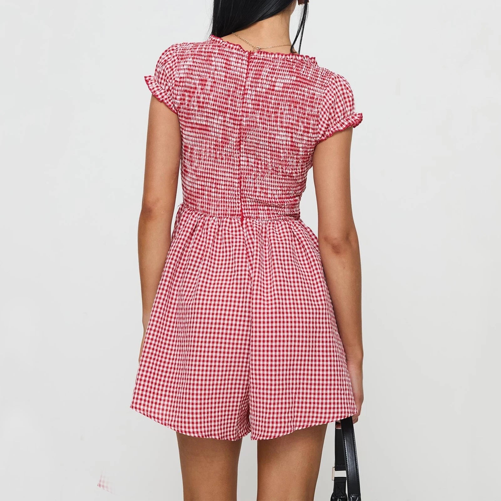 Peleles a cuadros de verano, minivestido para mujer, moda...
