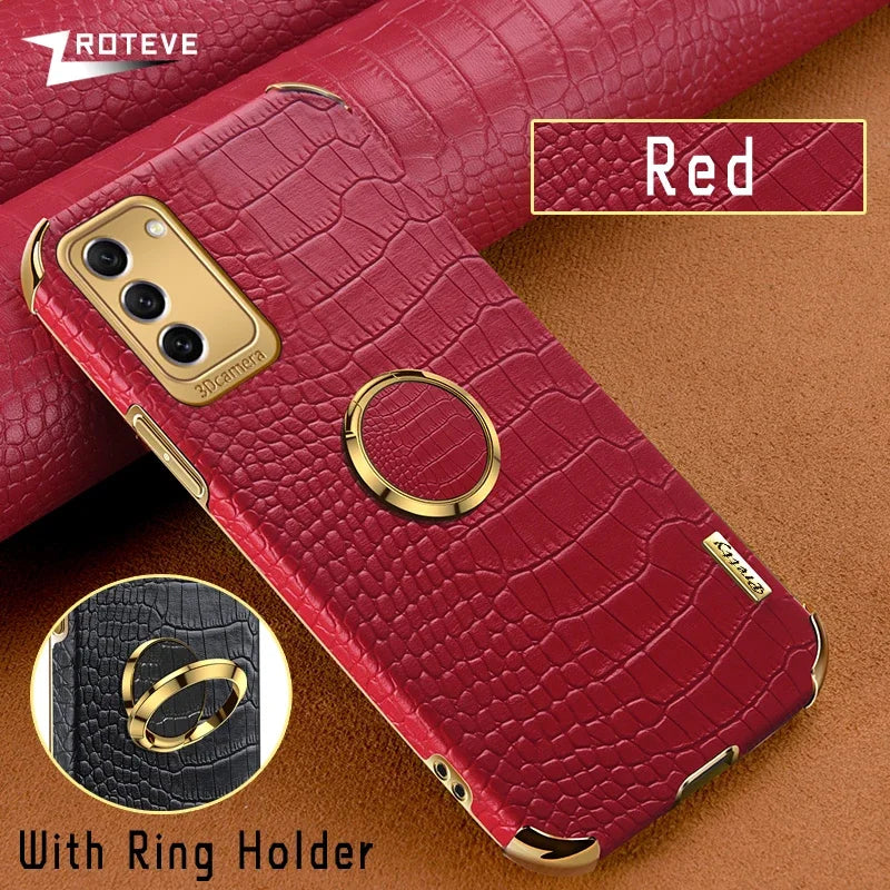 Crocodile-patterned S25 Ultra ZROTEVE phone case in black with textured crocodile skin design, compatible with S25 Ultra model.