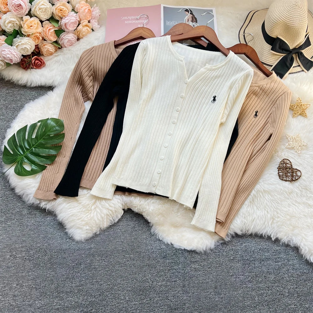 YuooMuoo Cárdigans de Moda Coreana con Bordado, Novedad O...