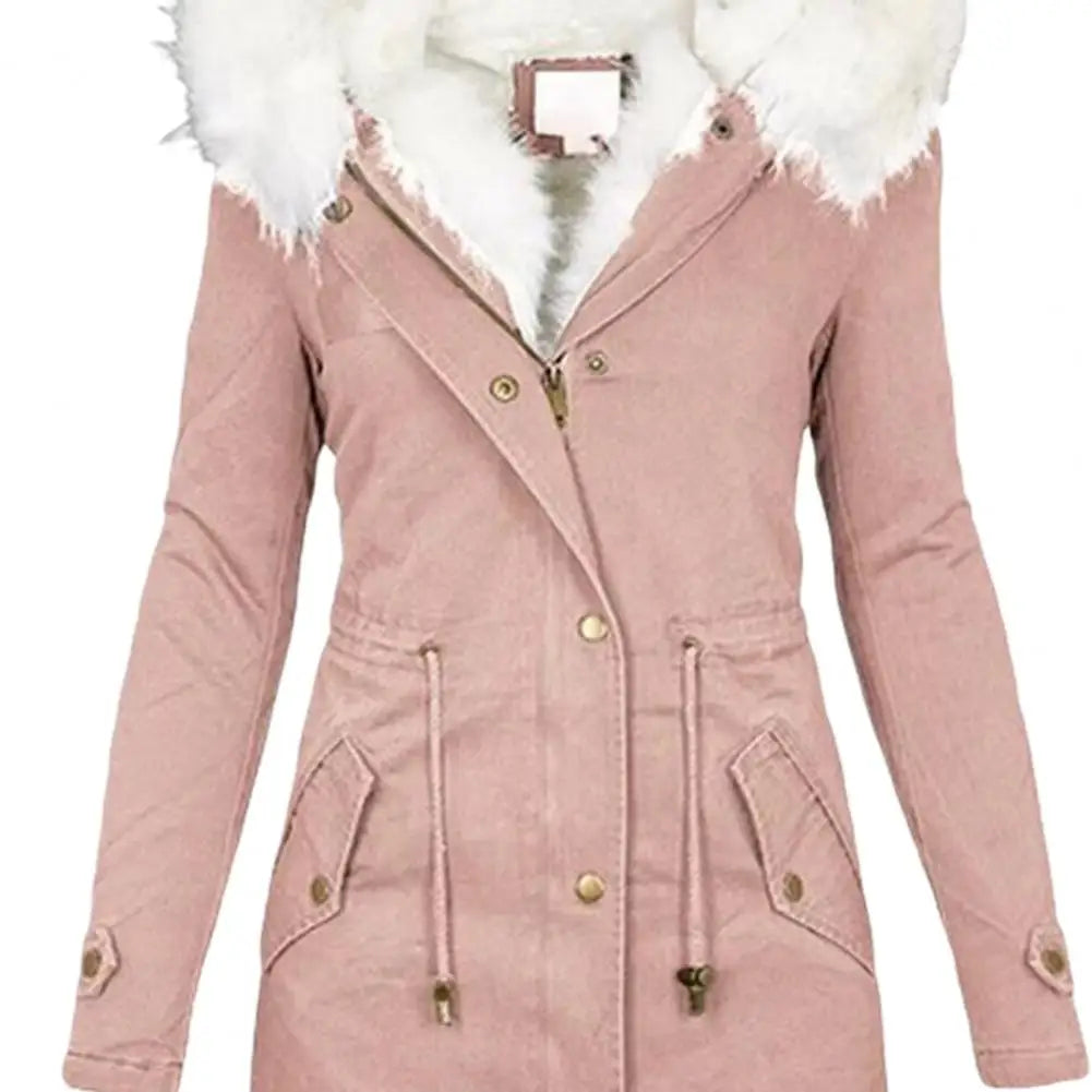 Abrigo grueso de algodón para mujer, chaqueta de lana con...