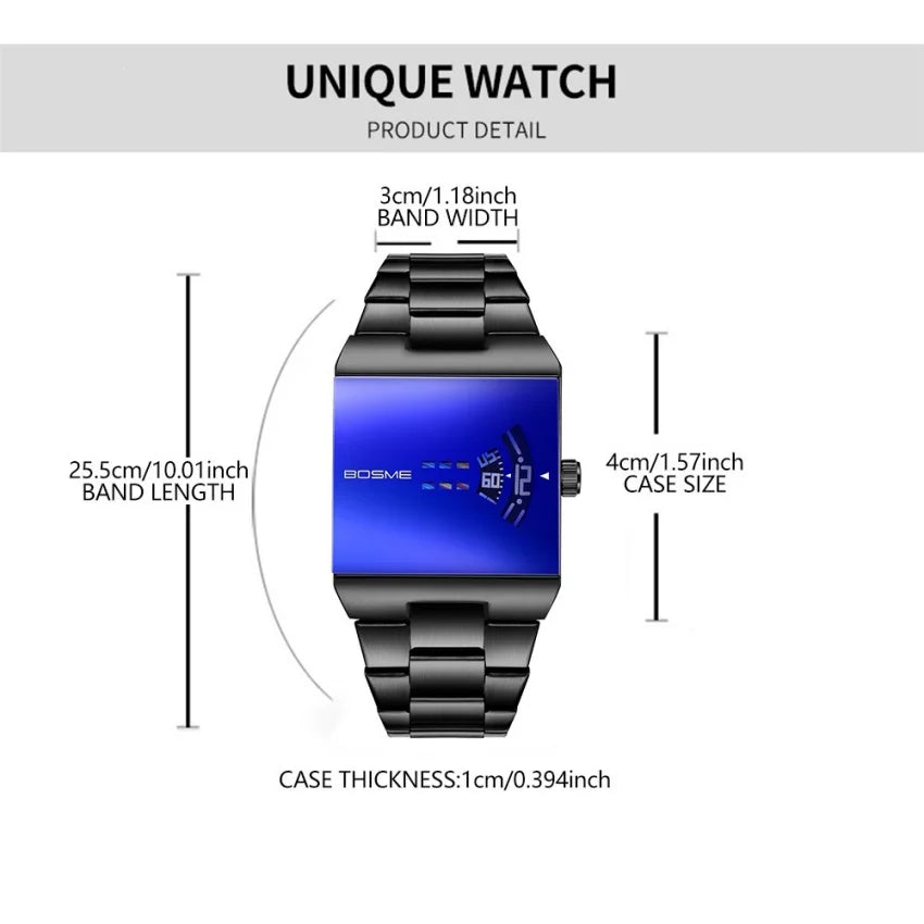 Reloj de Pulsera para Hombre, Diseño Cuadrado, Digital, R...
