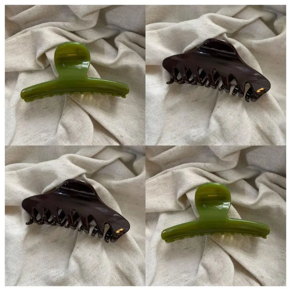 2 uds estilo francés mujer exquisita gelatina verde Arco tiburón pinza para el pelo pasadores pinza para cola de caballo sombrerería de fiesta accesorios para el cabello