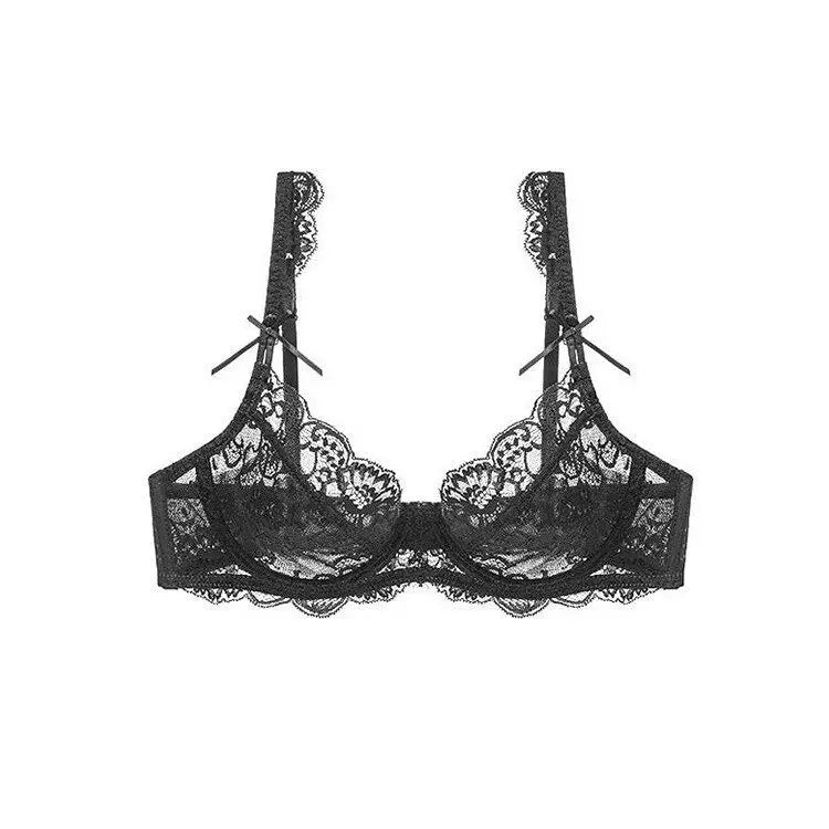 Ultrafine French bra for women with smooth, seamless cup design, featuring delicate lace details from Corporación Turística.