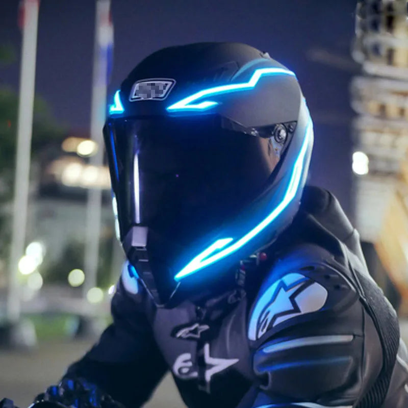 Luz para casco de motocicleta, casco de señal de conducci...