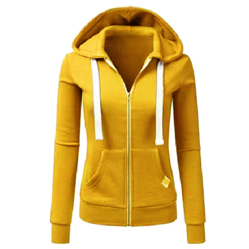 Women's personalized fall/winter sports hoodie from Corporación Turística, featuring stylish design and comfortable fit.