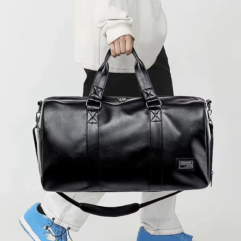 Bolsa de Gimnasio PU para Hombre, Bolso de Hombro Cruzado...