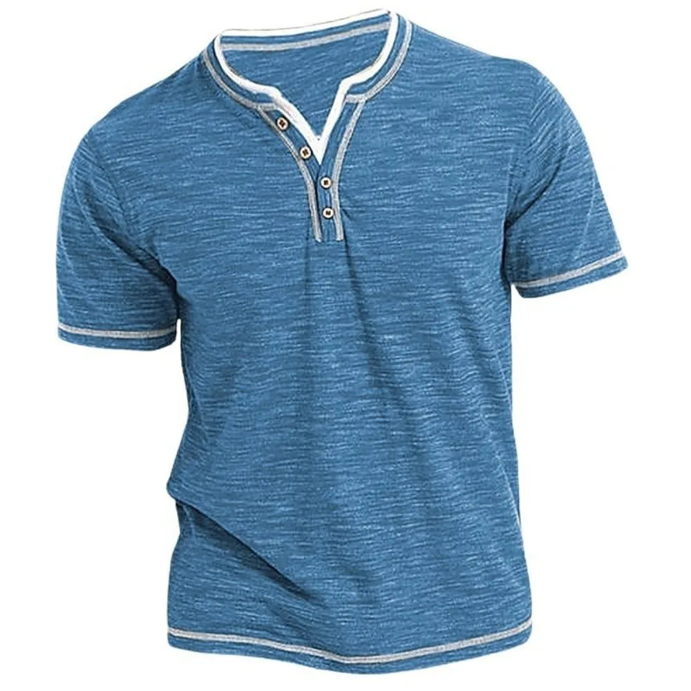 Camiseta Henley V-Neck Hombre King Billion Ajustada Elástica - Corporación Turística