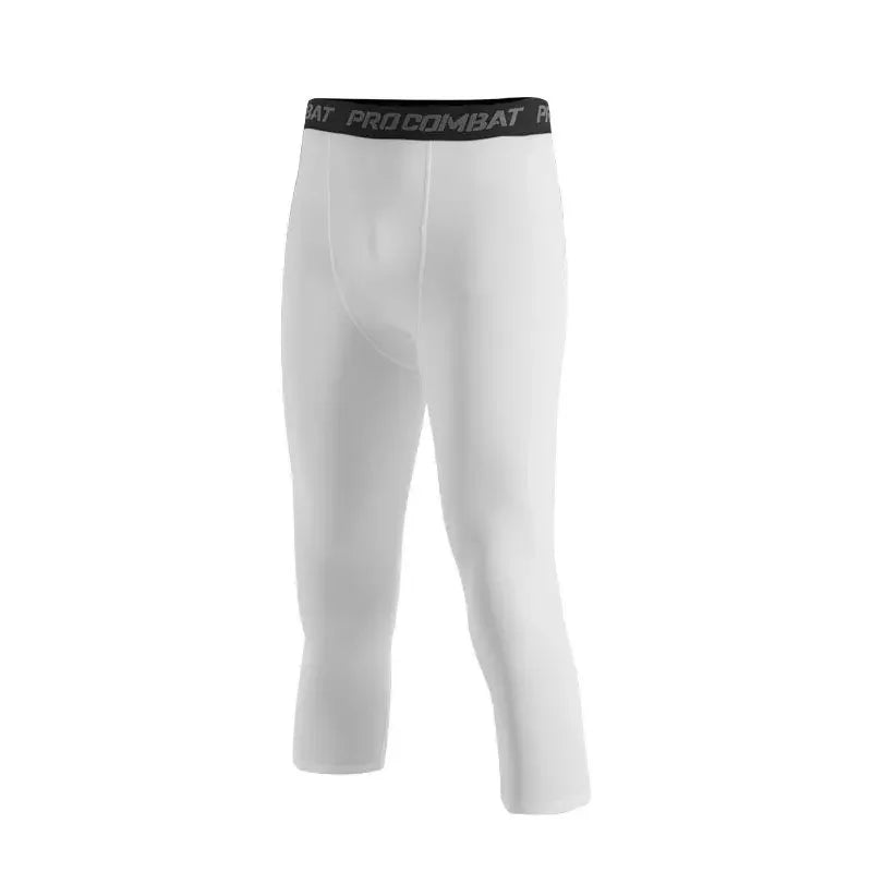 Men's compression shorts leggings by Corporación Turística, close-up showing black stretchy fabric and fitted design.