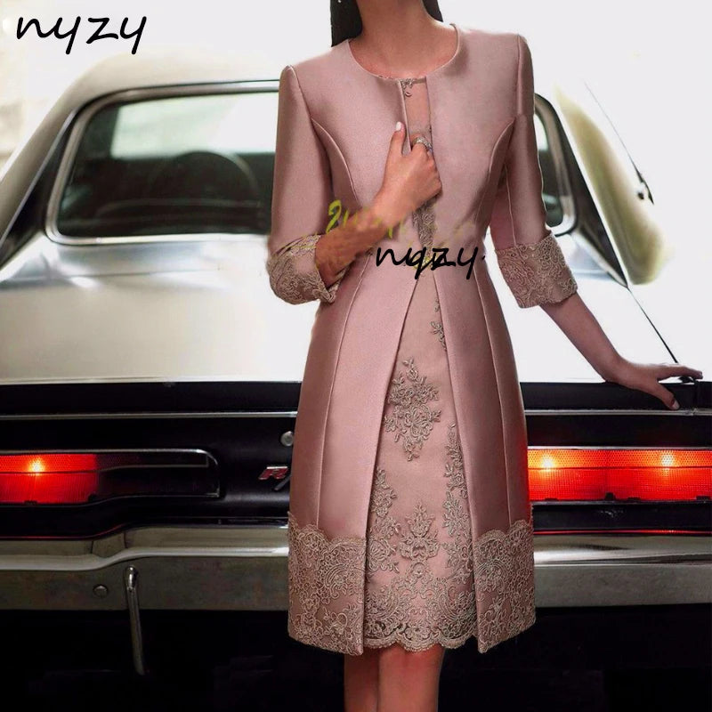 Vestido Encaje Verde Oscuro 2 Piezas Chaqueta Madre Novia Talla Plus