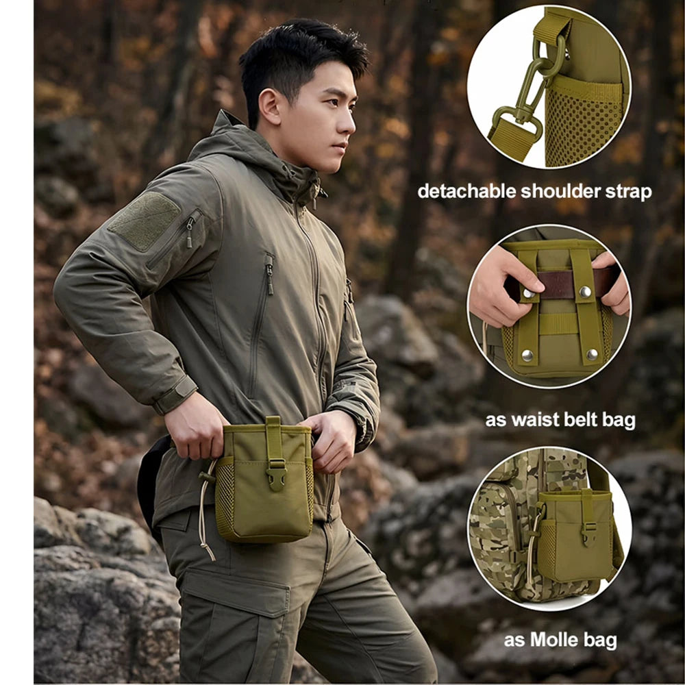 Bolsa Táctica Molle con Cordón para Cinturón, Riñonera, B...