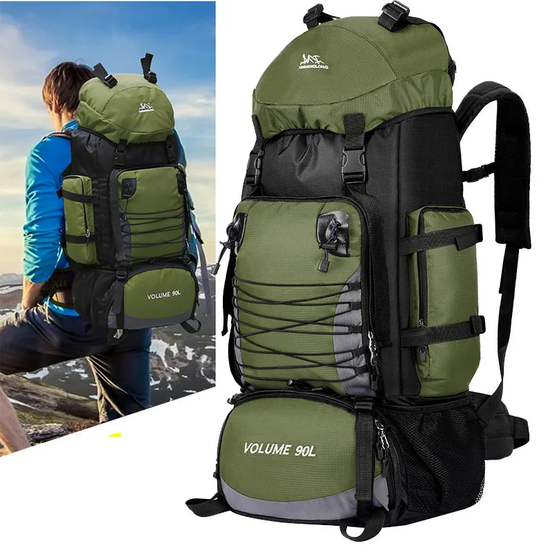 Bolsa de viaje grande de 90L, mochila para acampar, sende...