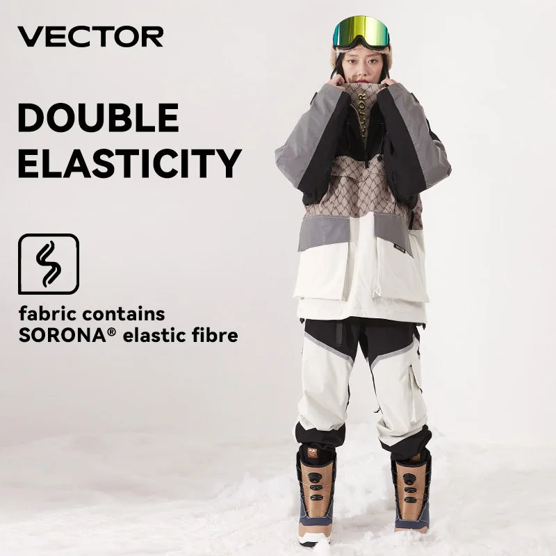 VECTOR-ropa de esquí para mujer y hombre, suéter con capu...