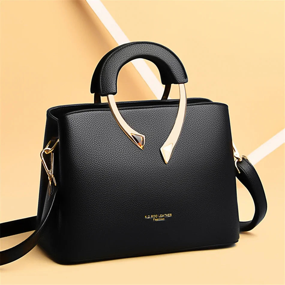 VANDERWAH genuino synthetic leather casual handbag with shoulder strap, stylish and practical for everyday use