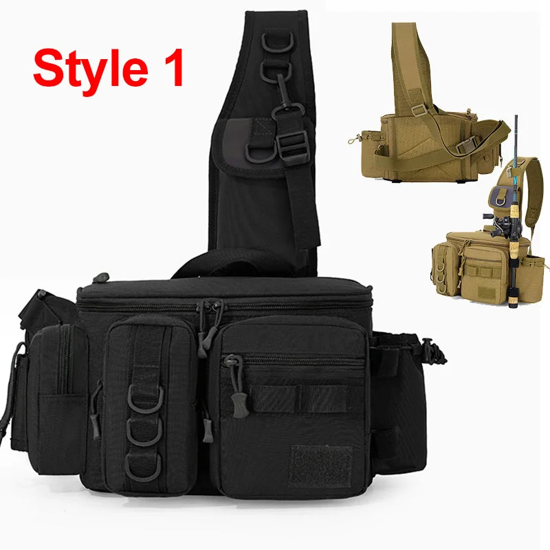 Mochila de aparejos de pesca para hombre, bolsa de almace...