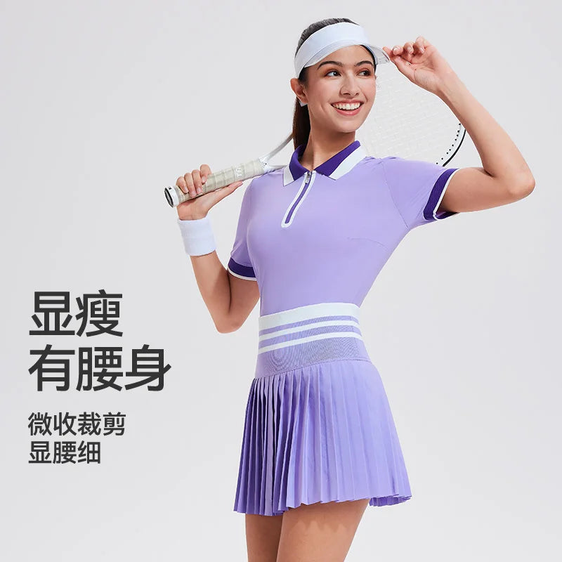 2025 Conjunto de verano para mujer, colegiala, Polo de ma...