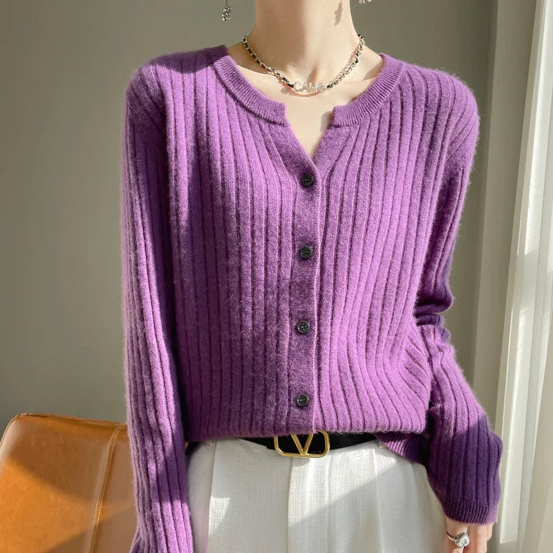 Cárdigan de Punto Suave para Mujer - Estilo Coreano Cálido