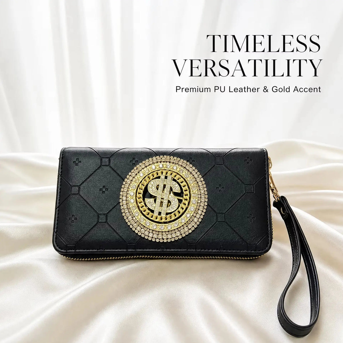 Cartera de gran capacidad con doble cremallera, Cartera g...