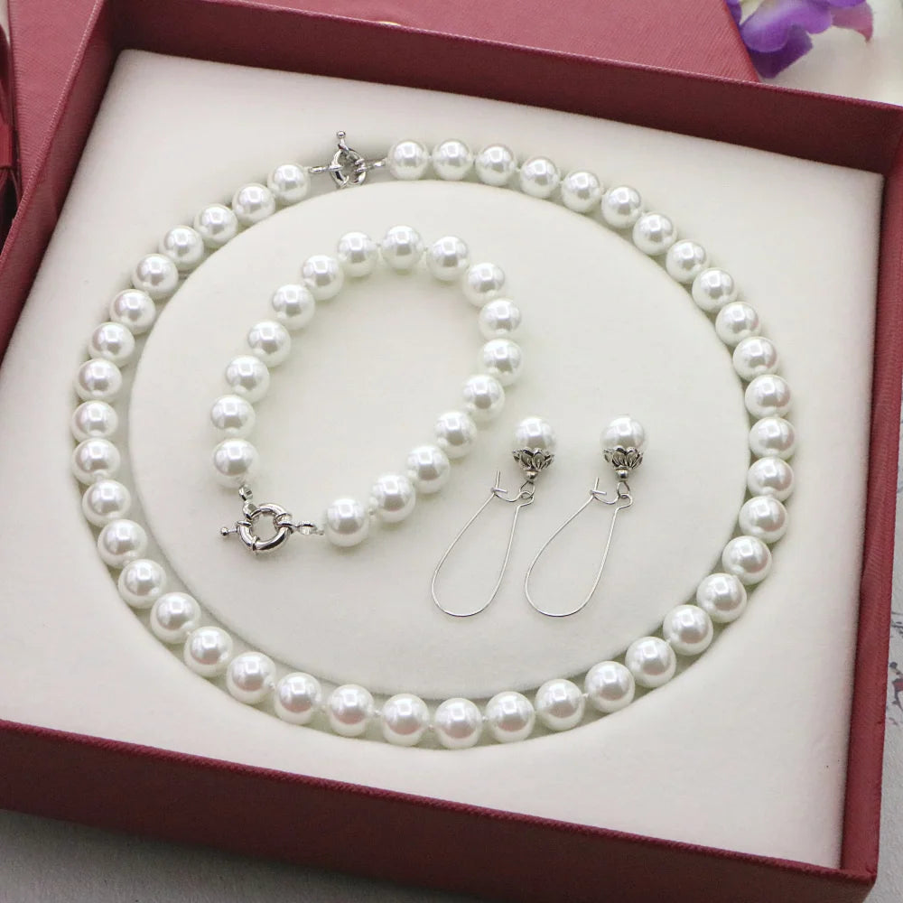 Conjunto de collar y pulsera con cuentas redondas de conc...