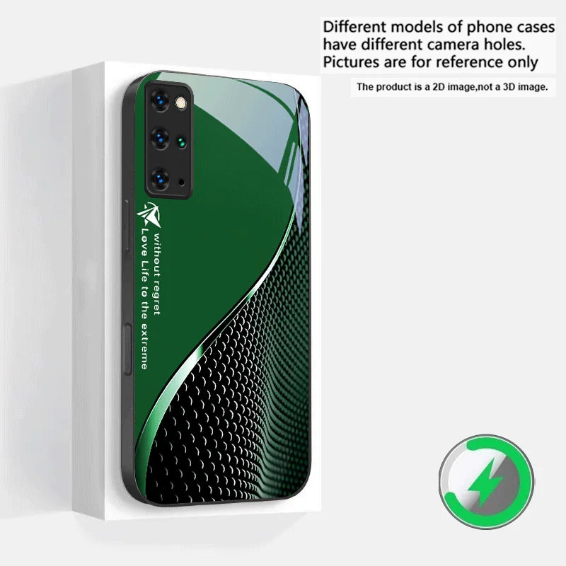 Transparent MagSafe glass phone case with a gradient effect, designed for iPhone, from Corporación Turística.