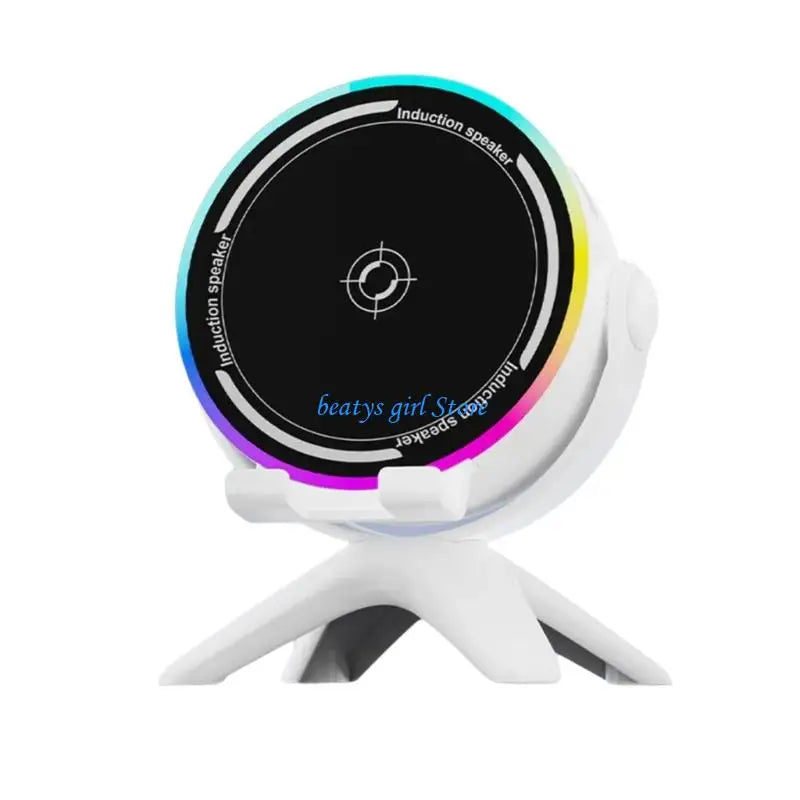 Altavoz C7AB Bluetooth 5.3 con Luces RGB y Soporte Móvil