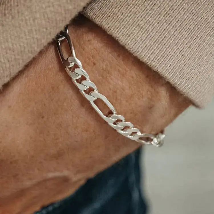 Pulsera Figaro Ajustable para Hombre y Mujer, Color Dorad...