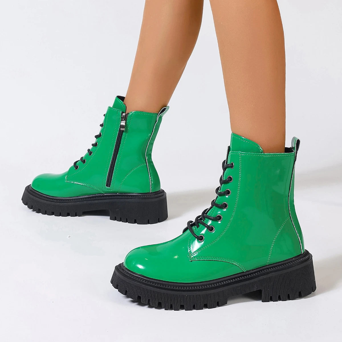 Botas de mujer de alta calidad, botas cortas de cuero cha...