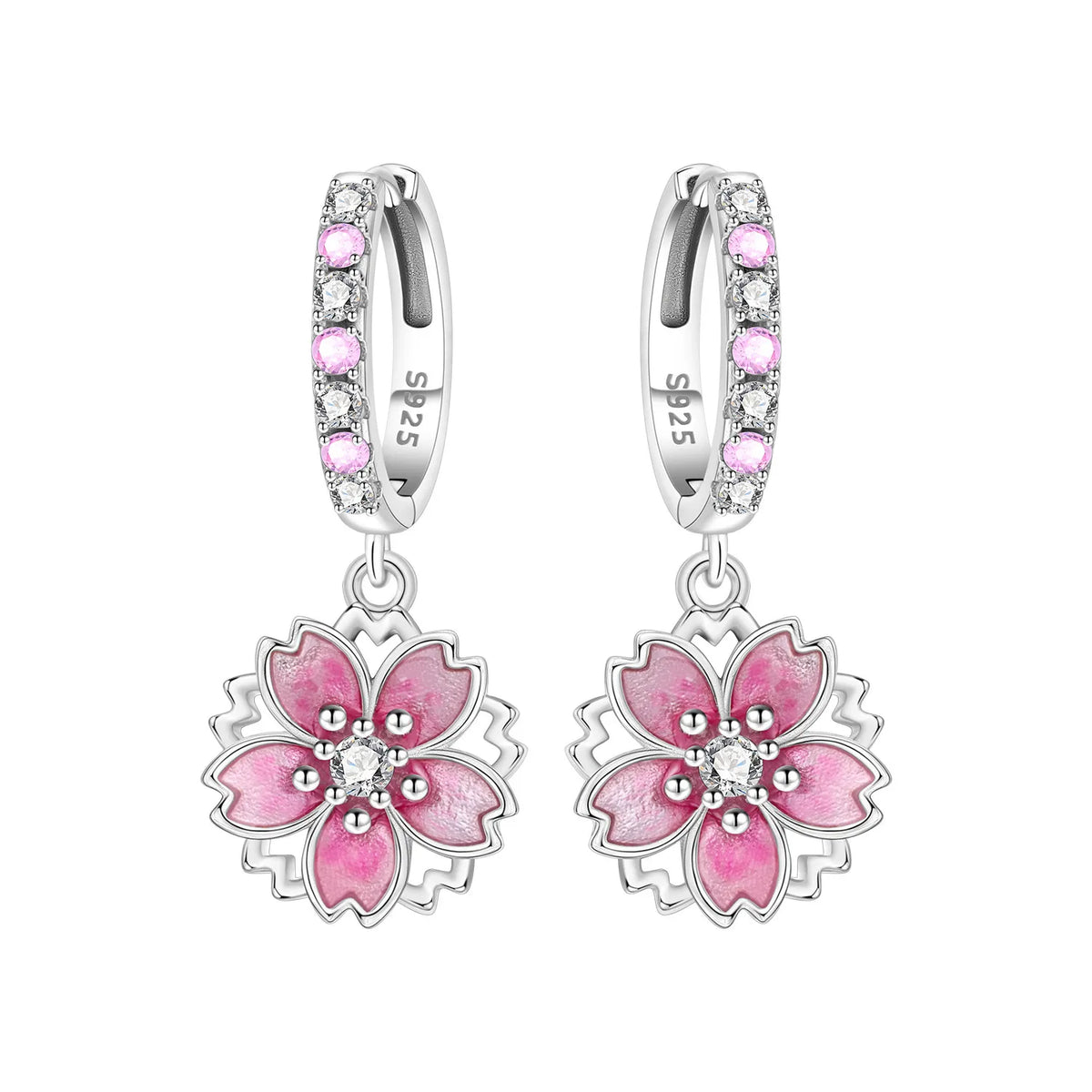 Pendientes Originales de Plata de Ley 925 con Diseño de F...