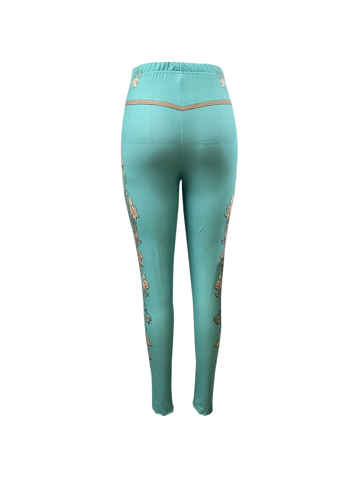 Medium waist women's leggings from Corporación Turística with fleece lining, showing the fitted elastic waistband and soft interior.
