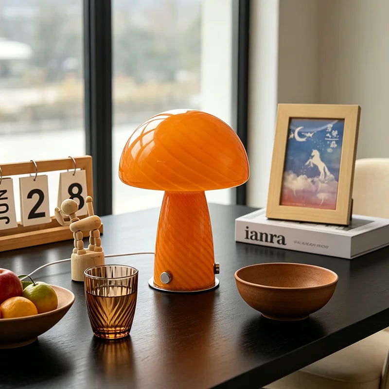 Lámpara de Mesa de Cristal de Murano Estilo Mid-Century, ...