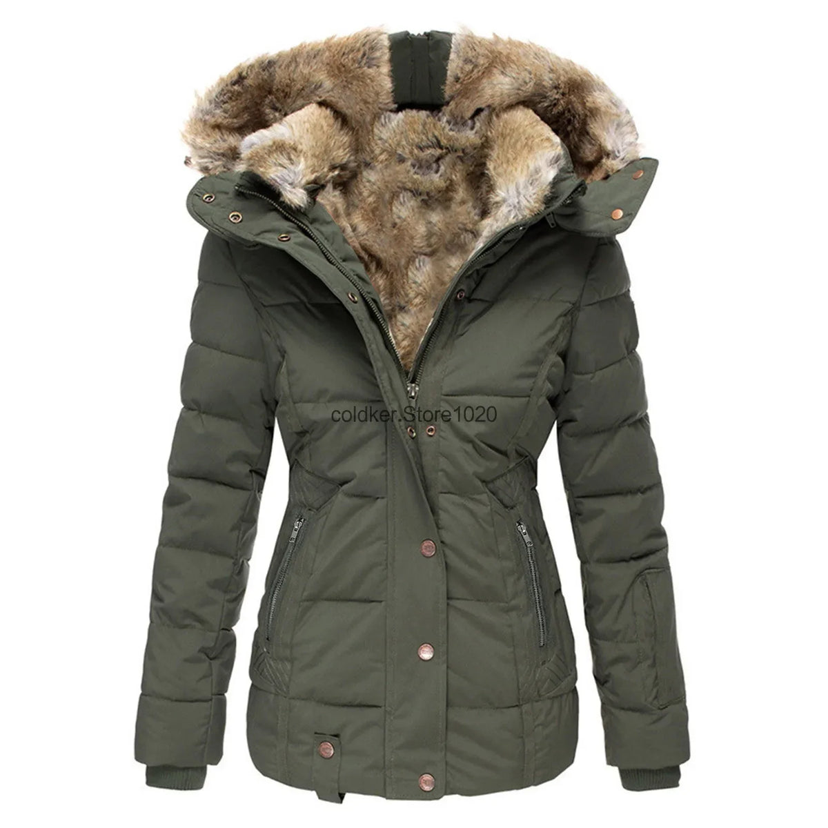 Chaqueta Acolchada de Algodón para Mujer 2026, Parkas Gru...