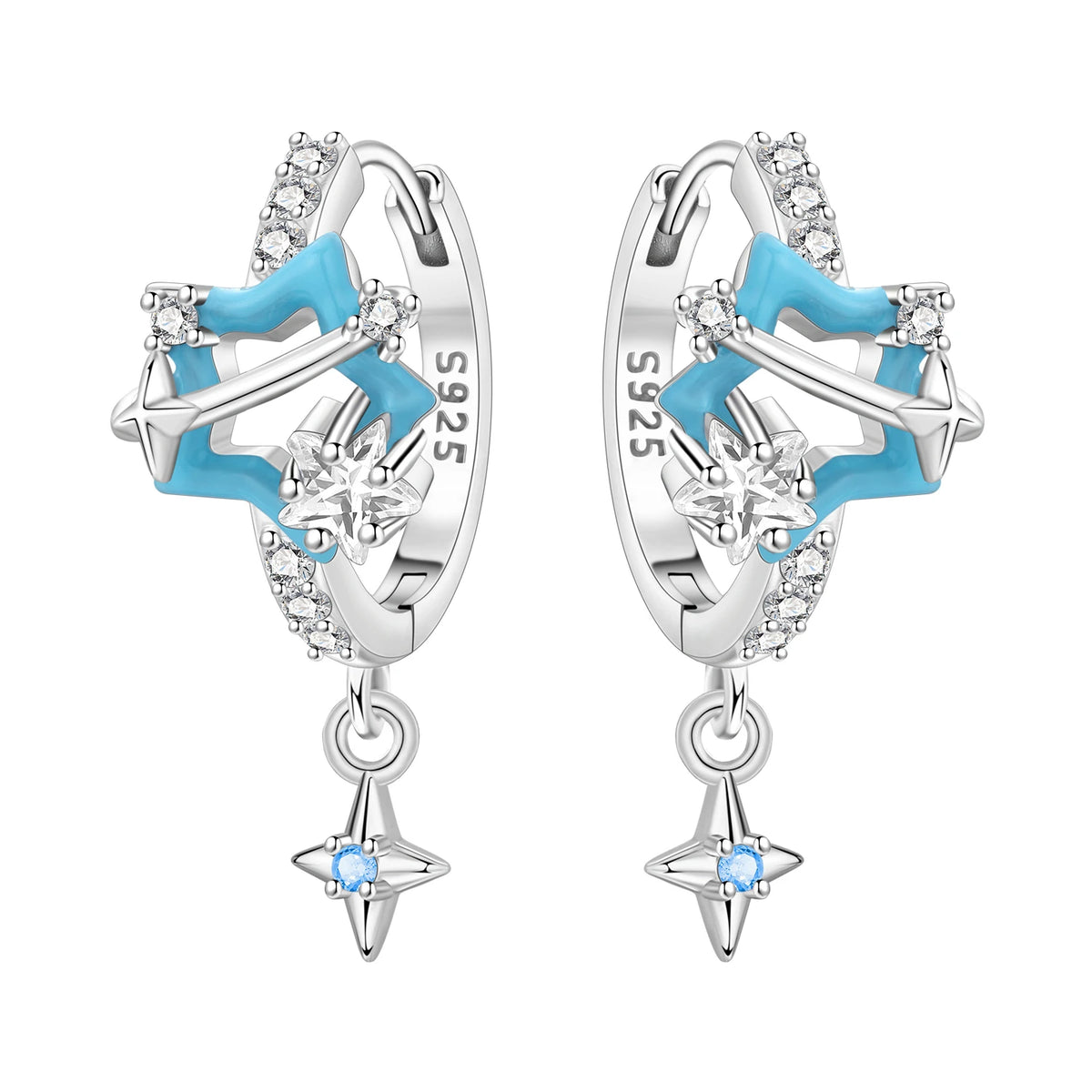 Pendientes Orstarry de Plata de Ley 925 con estrellas bri...