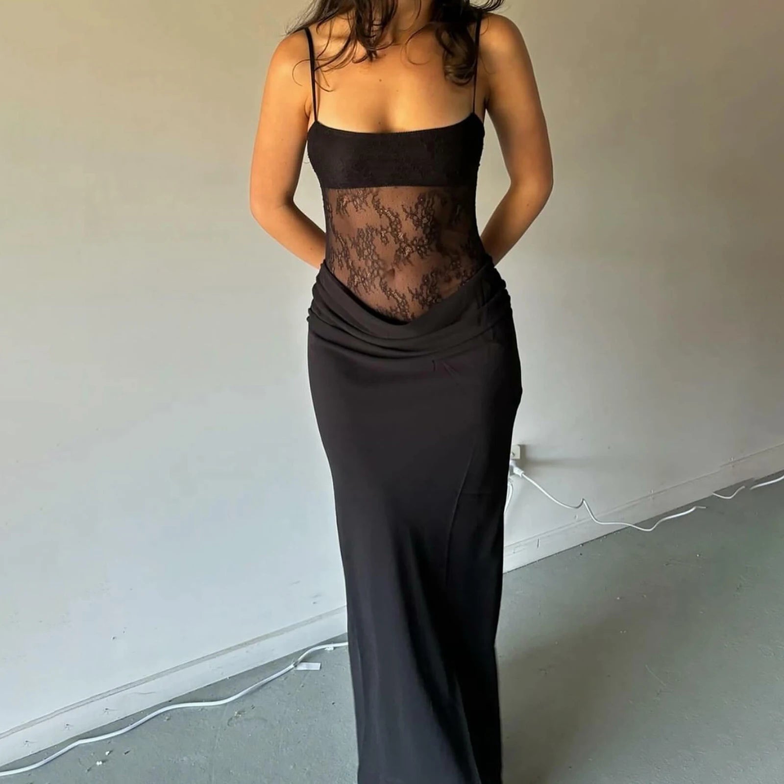 Elegante verano mujeres Maxi Cami Vestidos sin mangas esp...