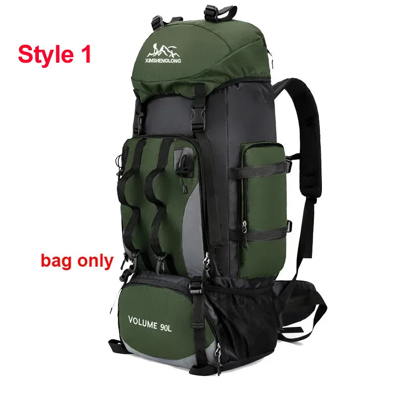 Mochila impermeable de 90L para hombre, bolsa de gran cap...
