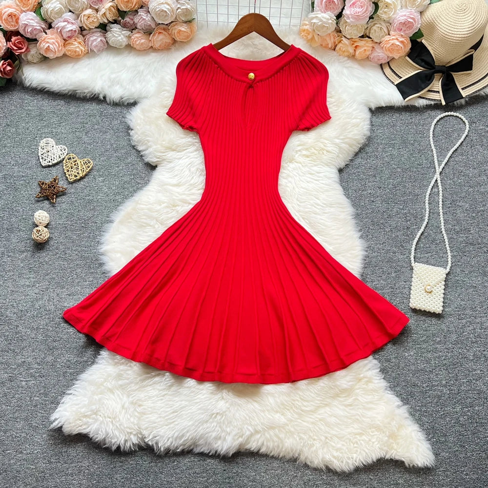 YuooMuoo moda coreana A-line Vestido corto de punto 2026 ...