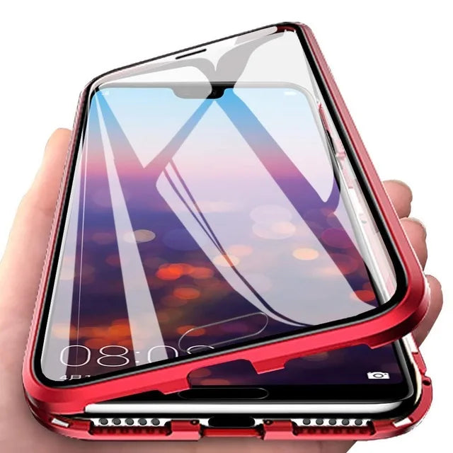 Magnetic metallic protective case for smartphones, offering 360° full coverage, from Corporación Turística.