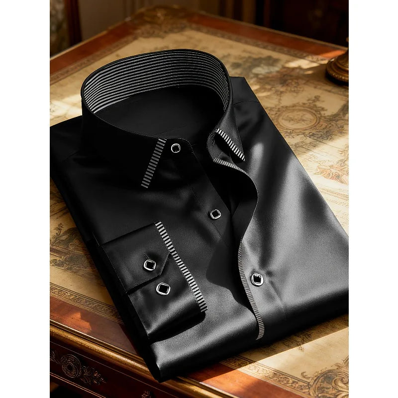 2025 nueva camisa de retazos para hombre, vestido de moda...