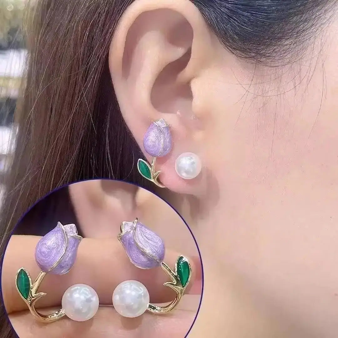Pendientes de cisne de cristal hueco de aguja de plata 92...