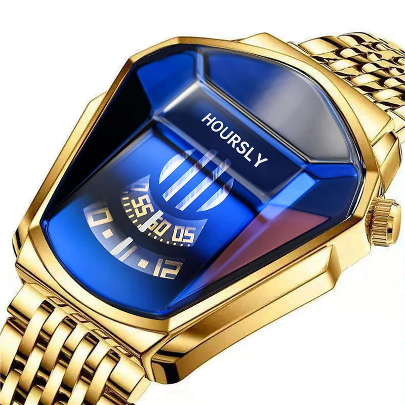 Reloj de pulsera para hombre, marca de lujo dorada, banda...