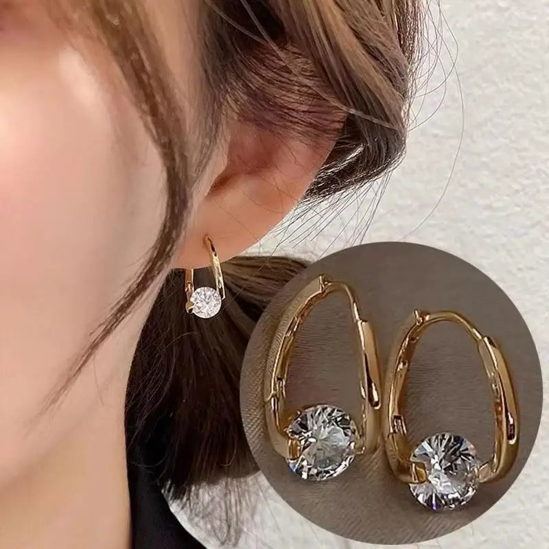 Pendientes de cisne de cristal hueco de aguja de plata 92...