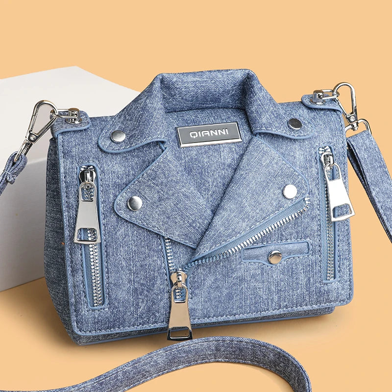 Bolso de mano de algodón vaquero de lujo, monederos de di...