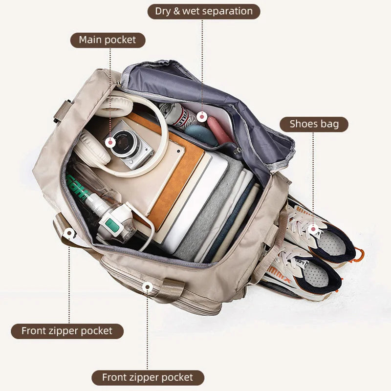Bolsa de viaje para mujer, mochila de viaje multifunciona...