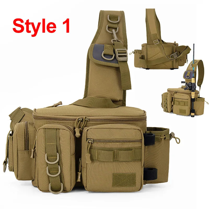 Mochila de aparejos de pesca para hombre, bolsa de almace...