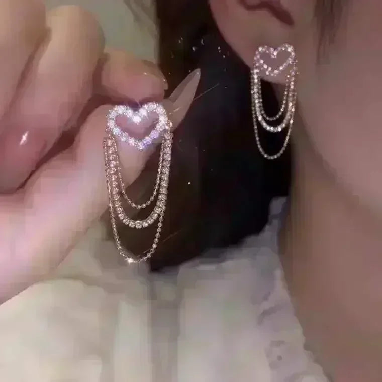 Nuevos pendientes cuadrados de circonita de cristal marró...