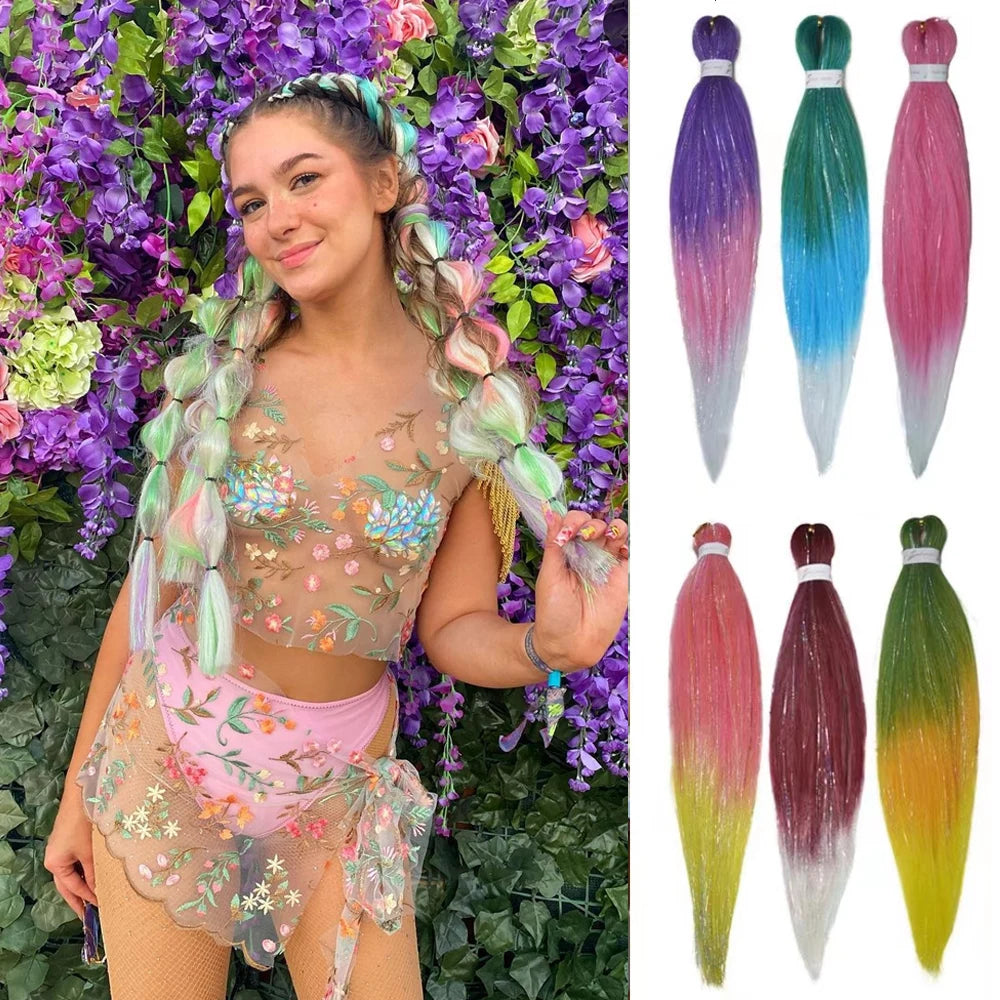 Extensiones de Cabello para niñas, trenzas rectas con deg...