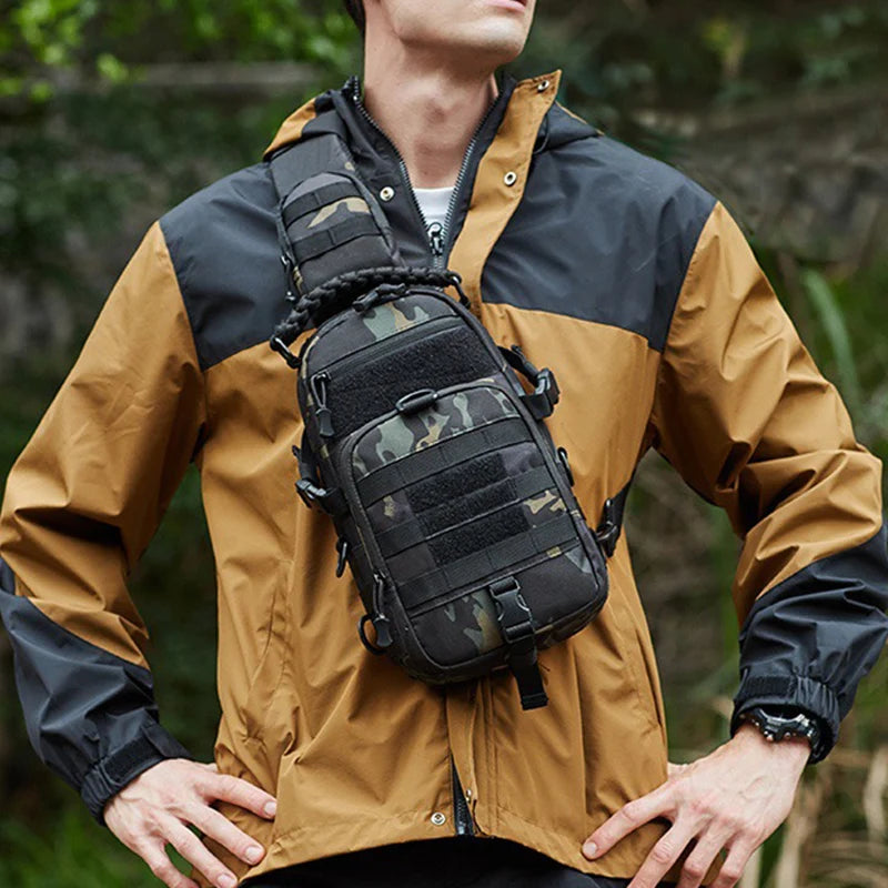 Bolsa de pecho para acampar para hombre, riñonera deporti...