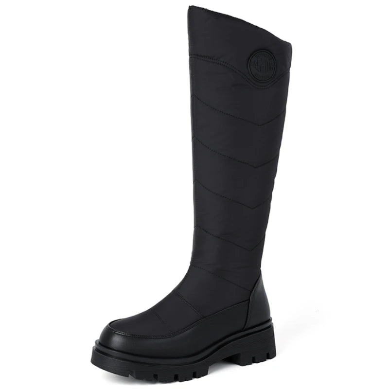 Botas de nieve blancas de piel cálida para mujer, zapatos...