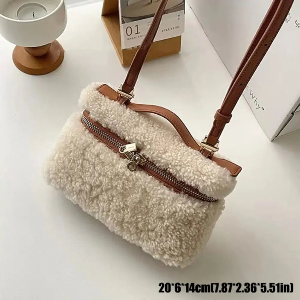 Bolso de mano de terciopelo de piel de cordero a la moda ...